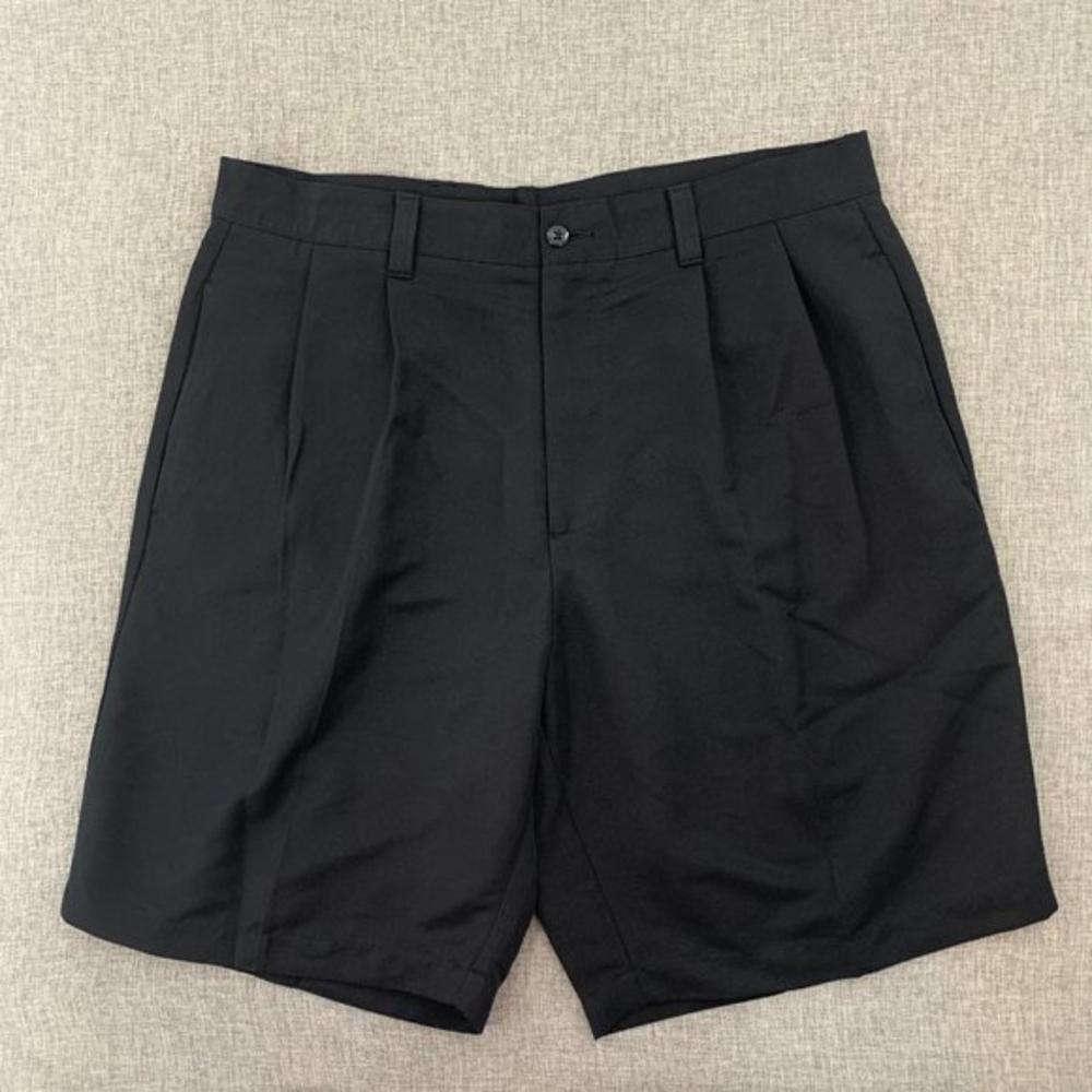 Clubhouse‎ Collection Black Golf Shorts 100% Polyester W36 Pleated Front